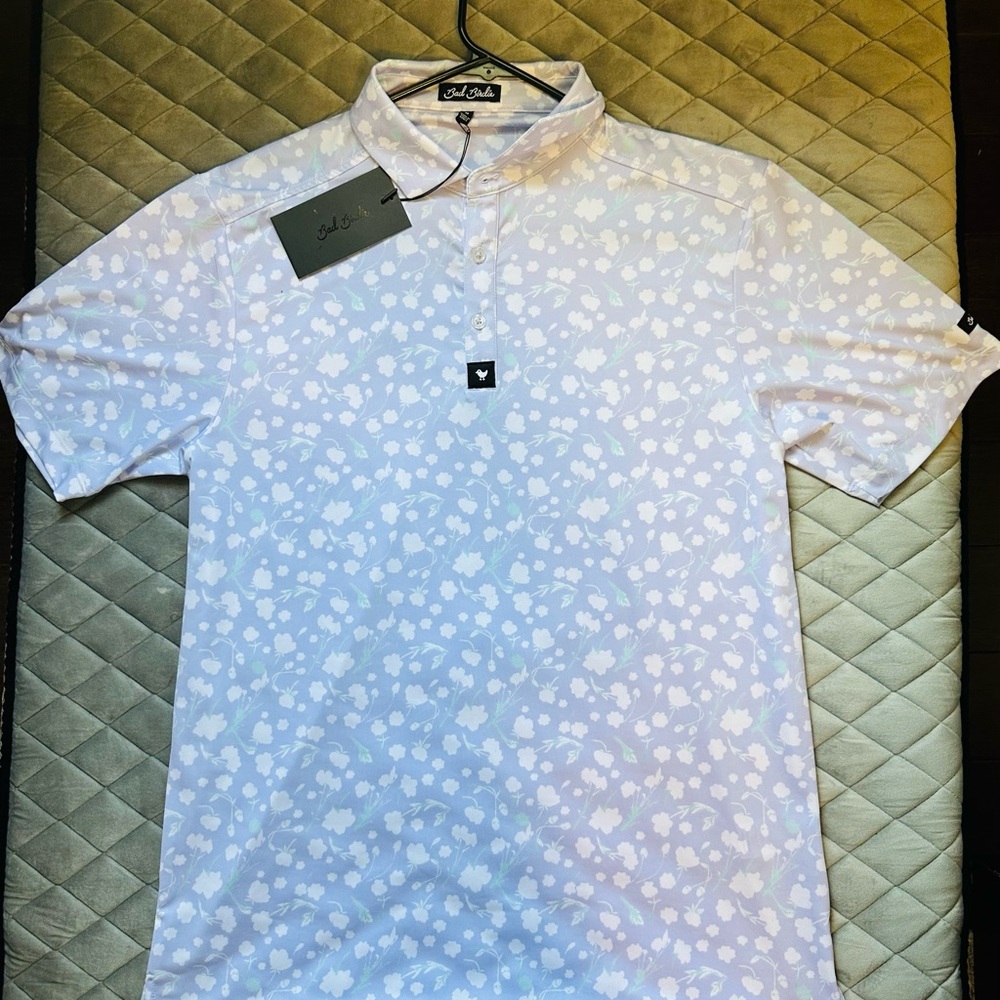 Bad Birdie Floral-Print Polo Shirt